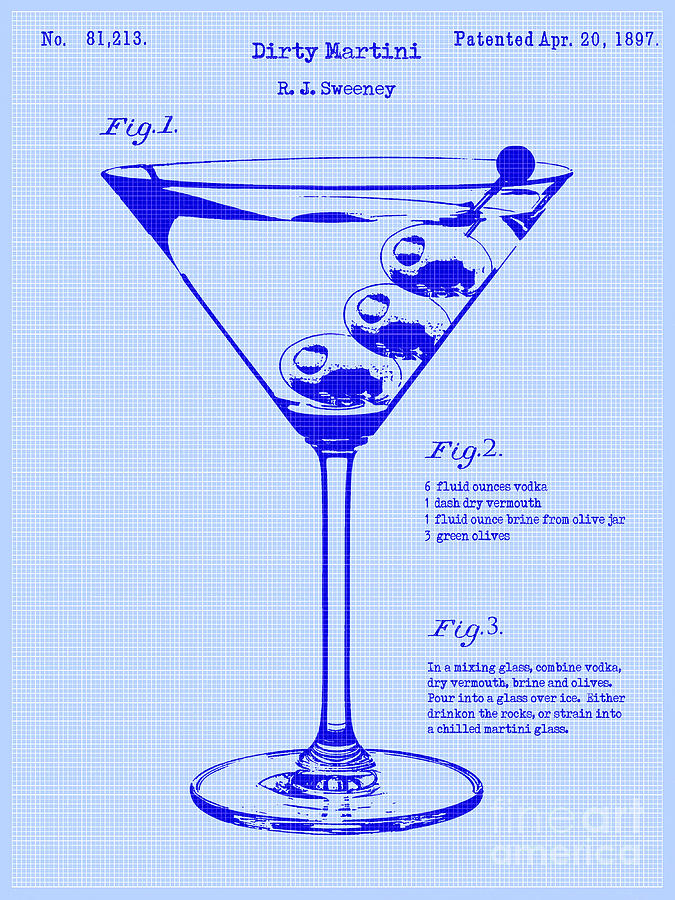 Martini Photograph - Dirty Martini Patent by Jon Neidert