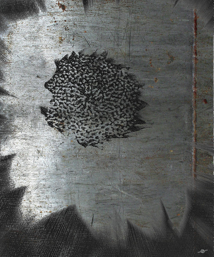 Dirty Silver Sunflower Mixed Media