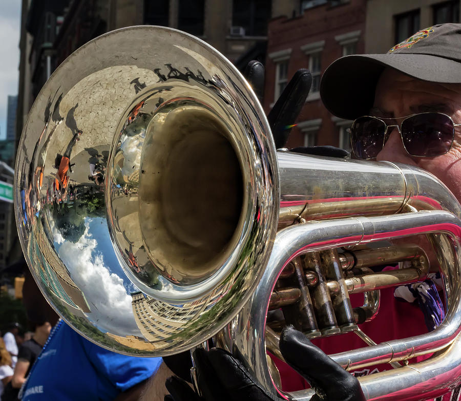Disability Pride Parade NYC 2016 Horn Player Photograph by Robert Ullmann