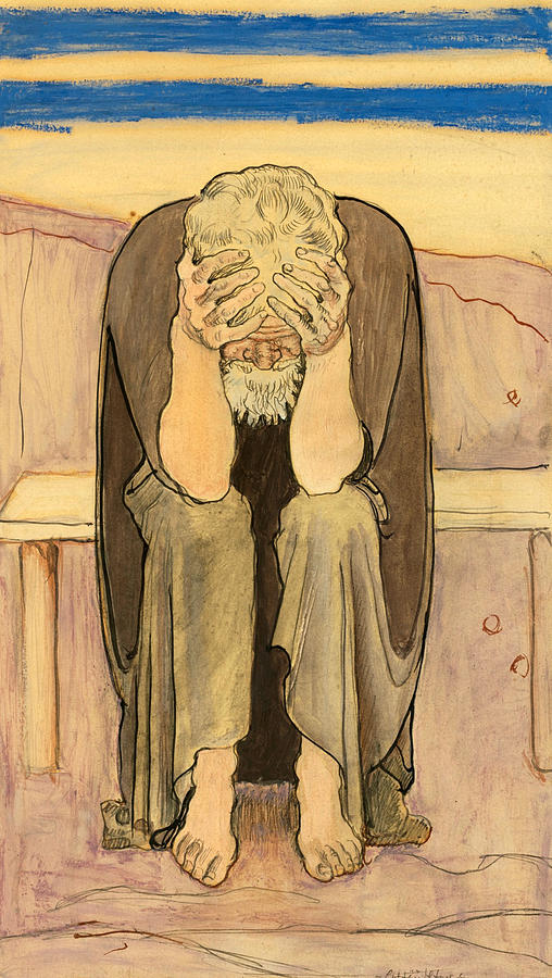 Ferdinand Hodler Drawing - Disappointed by Ferdinand Hodler
