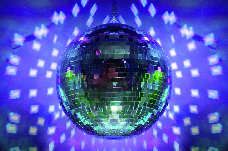 Disco Ball Photograph - Disco Ball Blue by Andee Design