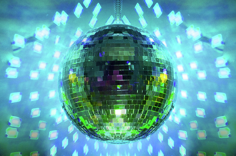 Disco Ball Light Blue Photograph by Andee Design