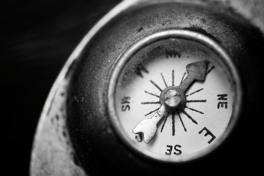 Black And White Photograph - Discovering My Compass by Matthew Blum