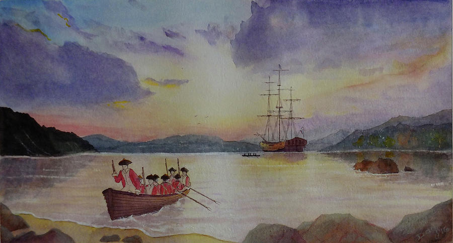 Captain Cook Painting - Discovering New Lands by David Godbolt