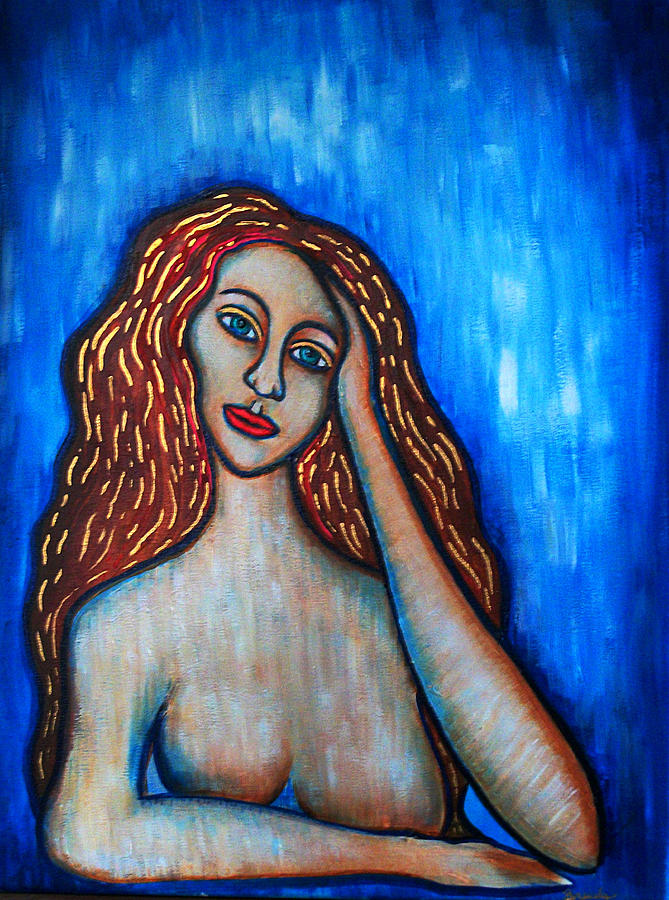 Nude Painting - Discrete Contemplation by Brenda Higginson