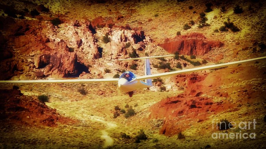 Discus Sailplane Over Red Rocks Photograph by Gus McCrea