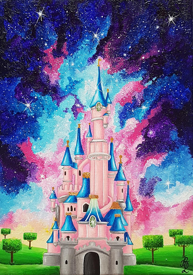 Disney castle Painting by Aurore Loallyn