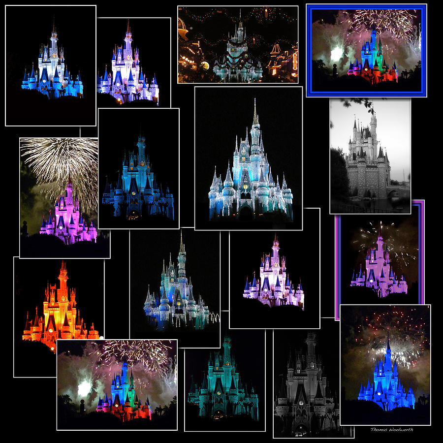Castle Photograph - Disney Magic Kingdom Castle Collage MP by Thomas Woolworth