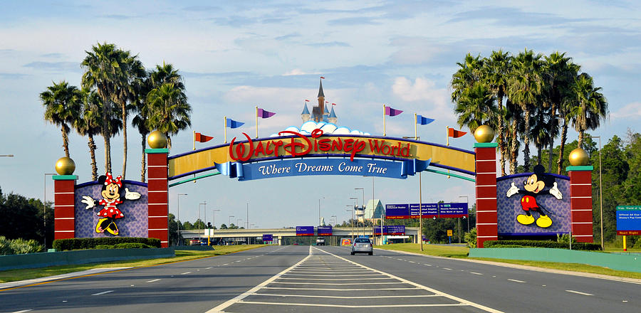 Car Photograph - Disney World classic entrance by David Lee Thompson