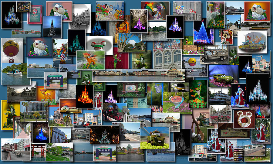 Disney World Collage Rectangle Photograph by Thomas Woolworth