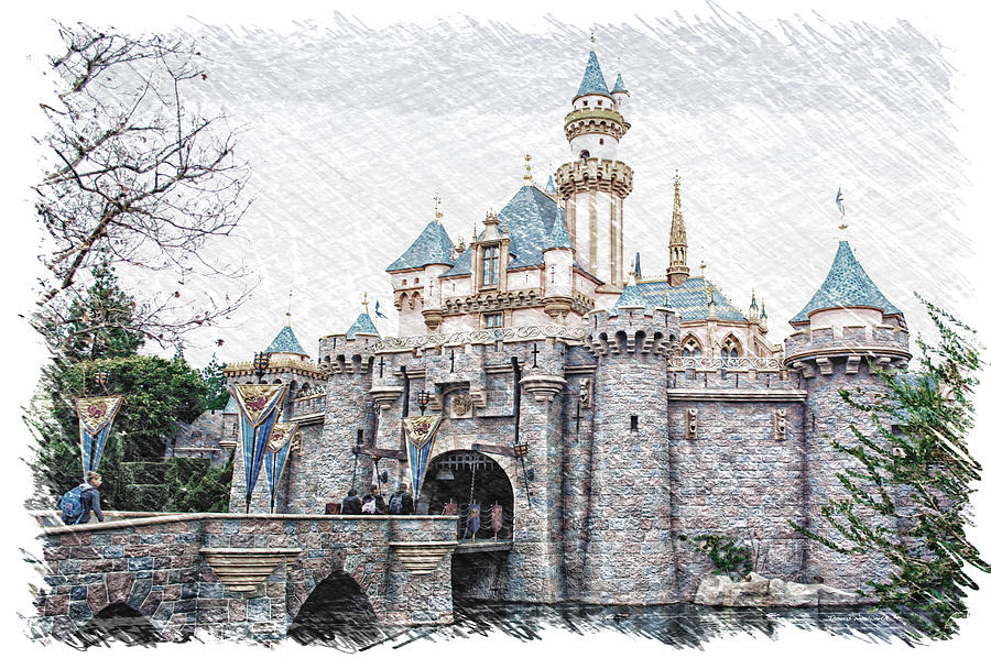 Disneyland Sleeping Beauty Castle Side View PA Photograph by Thomas Woolworth