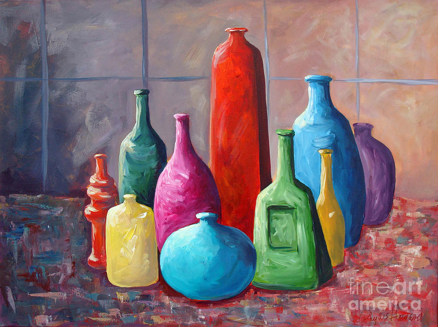 Display Bottles Painting by Phyllis Howard