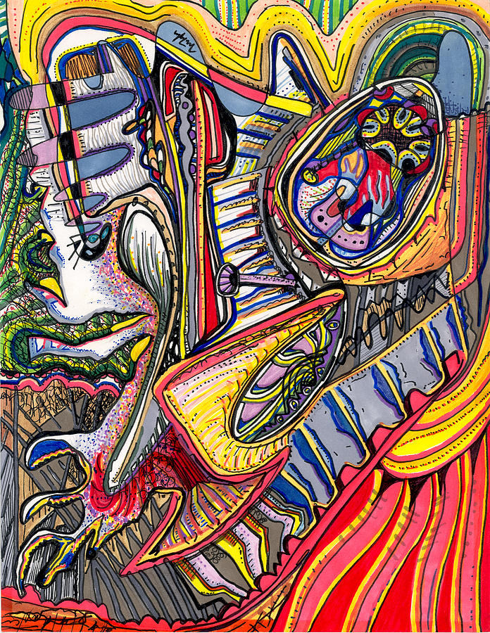 Abstract Drawing - Dissected and Compartmentalized by Michael  Taylor