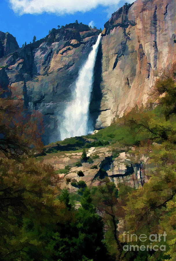 Distance Views Yosemite Falls  Photograph by Chuck Kuhn