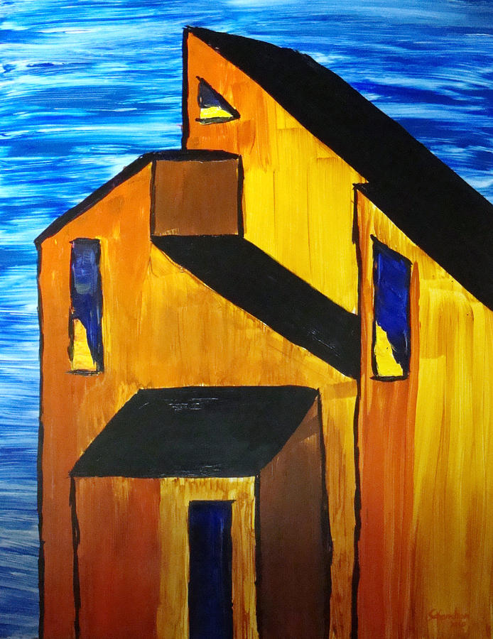 Architecture Painting - Distant by Amanda Schambon