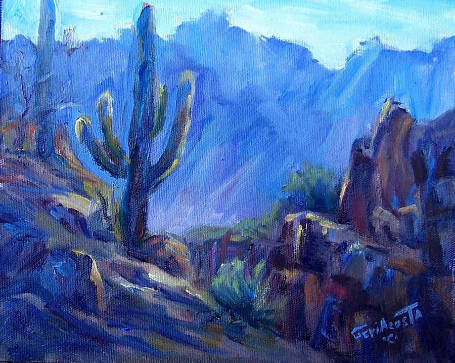 Distant Blue Painting by Geri Acosta