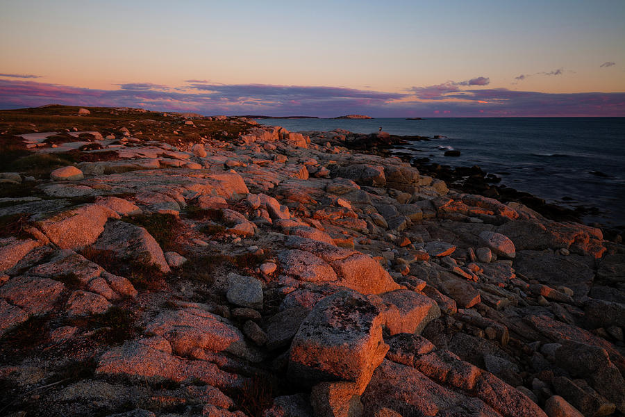Distant Couple At Coastal Sunset Photograph by Irwin Barrett