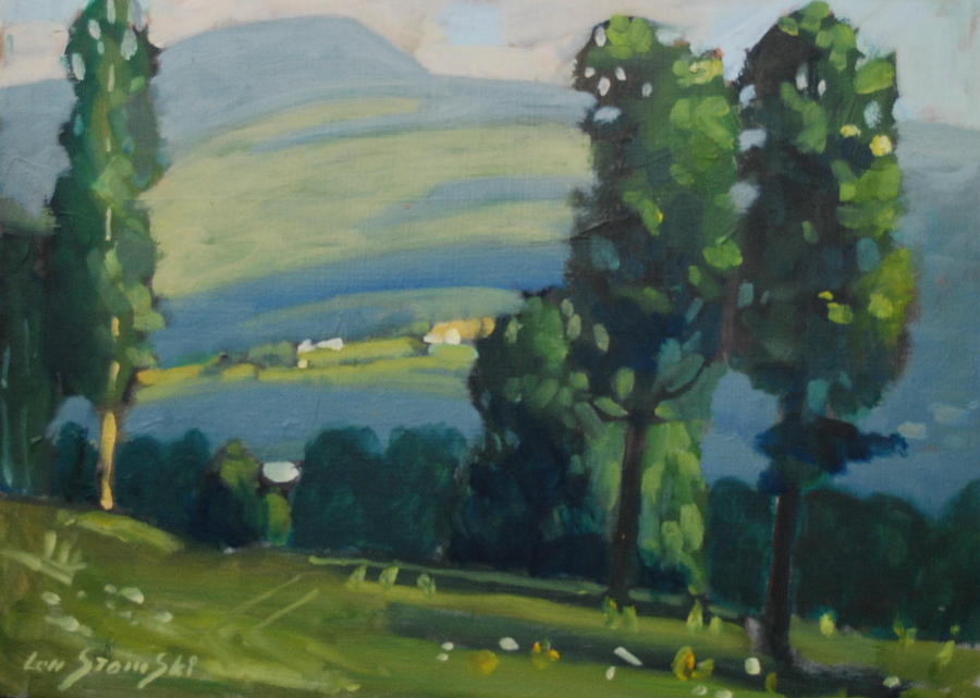 Distant Farm Painting by Len Stomski