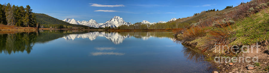 Distant Mt. Moran Reflections Photograph by Adam Jewell