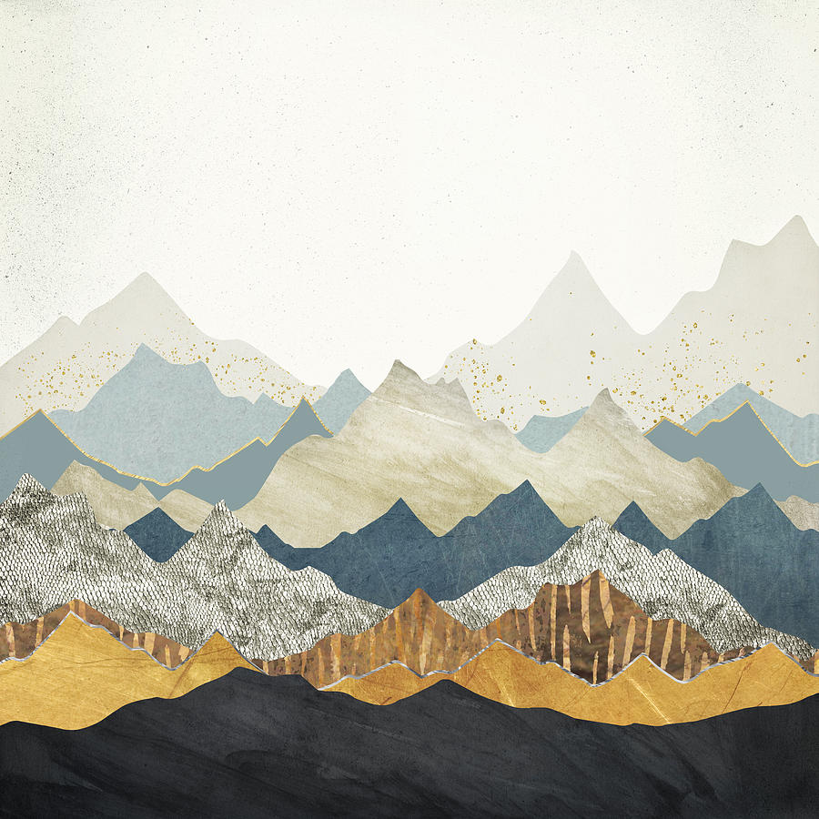 Mountain Digital Art - Distant Peaks by Spacefrog Designs