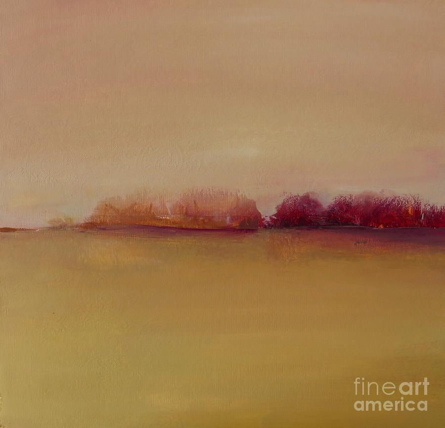Distant Red Trees Painting by Michelle Abrams