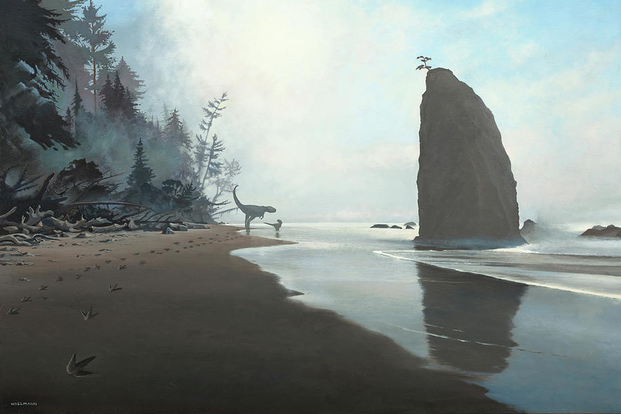 Jurassic Park Painting - Distant Shores by Cliff Wassmann