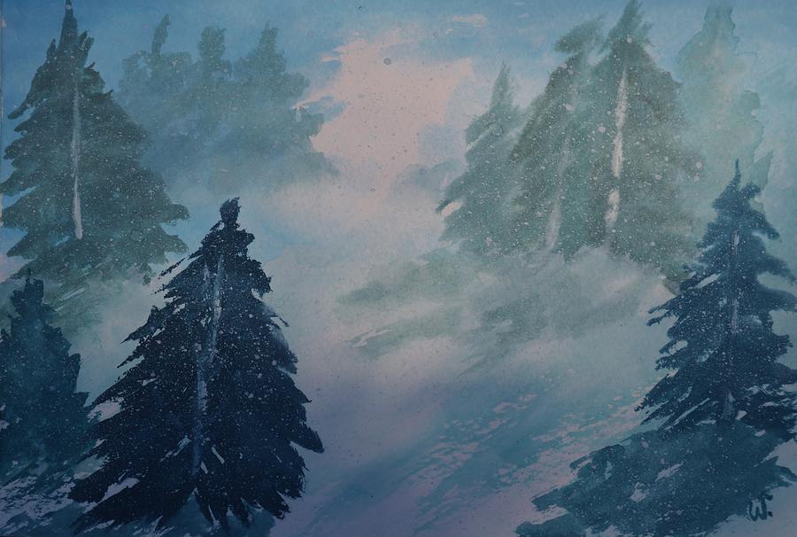 Distant Snow Painting by Warren Thompson