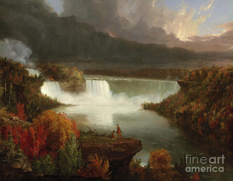 Thomas Cole Painting - Distant View of Niagara Falls by Thomas Cole