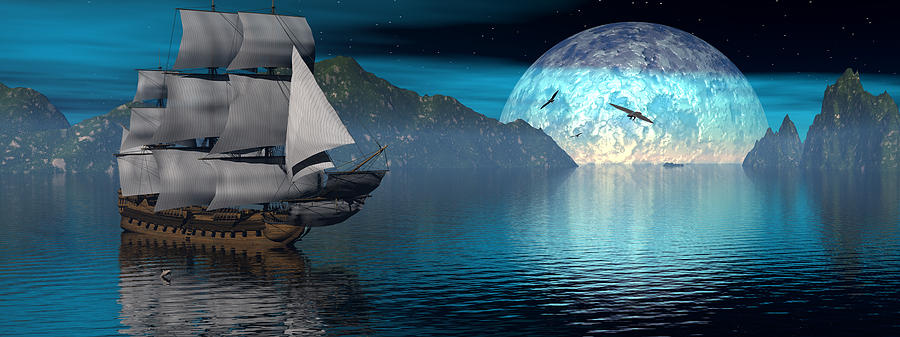 Fantasy Digital Art - Distant Voyage 2 by Claude McCoy