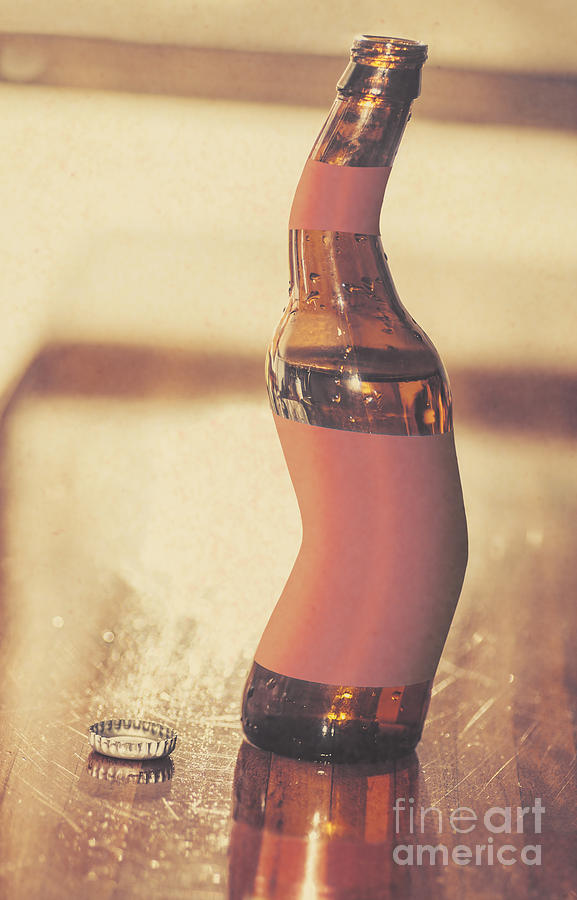 Distorted Beer Bottle Doing A Warped Dance Photograph