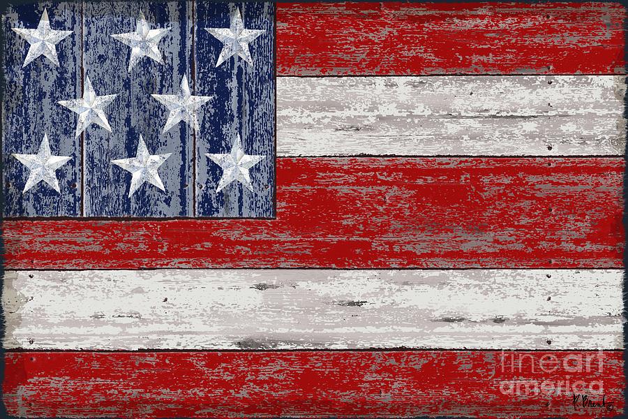 Flag Painting - Distressed American Flag by Paul Brent