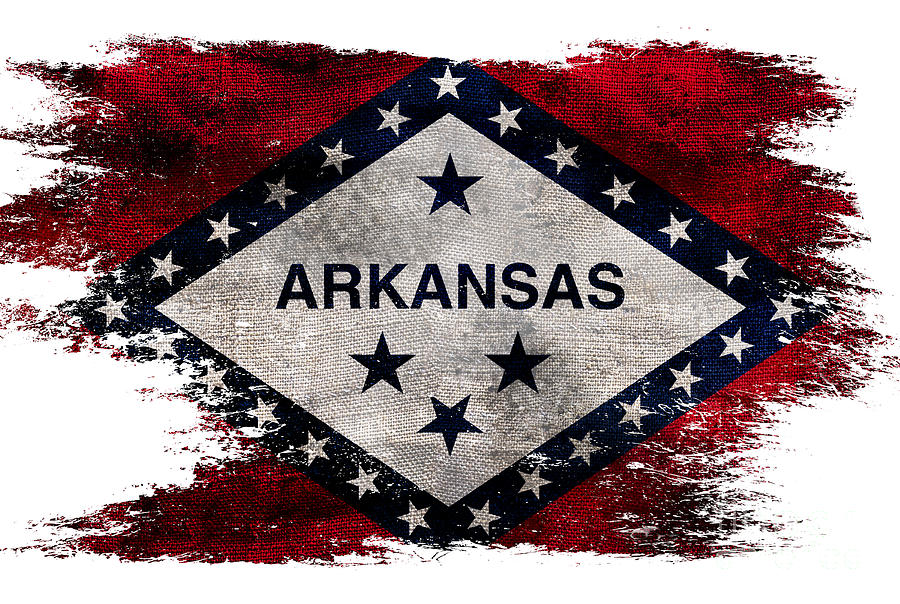 Arkansas Flag Photograph - Distressed Arkansas Flag by Jon Neidert