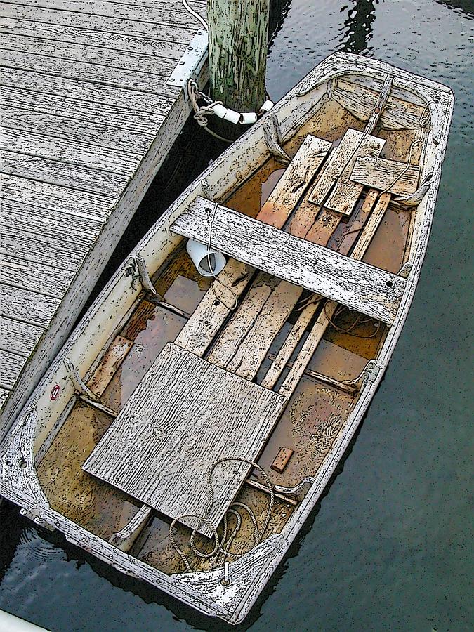 Boat Photograph - Distressed Dinghy York Maine by Nina-Rosa Dudy