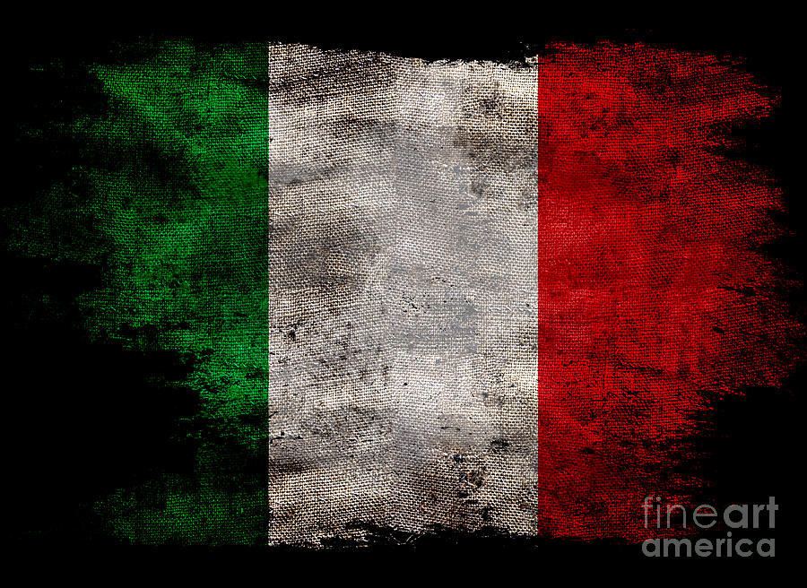 Distressed Flag of Italy on Black Photograph by Jon Neidert