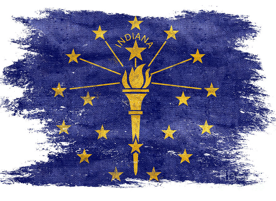 Distressed Indiana Flag Photograph by Jon Neidert
