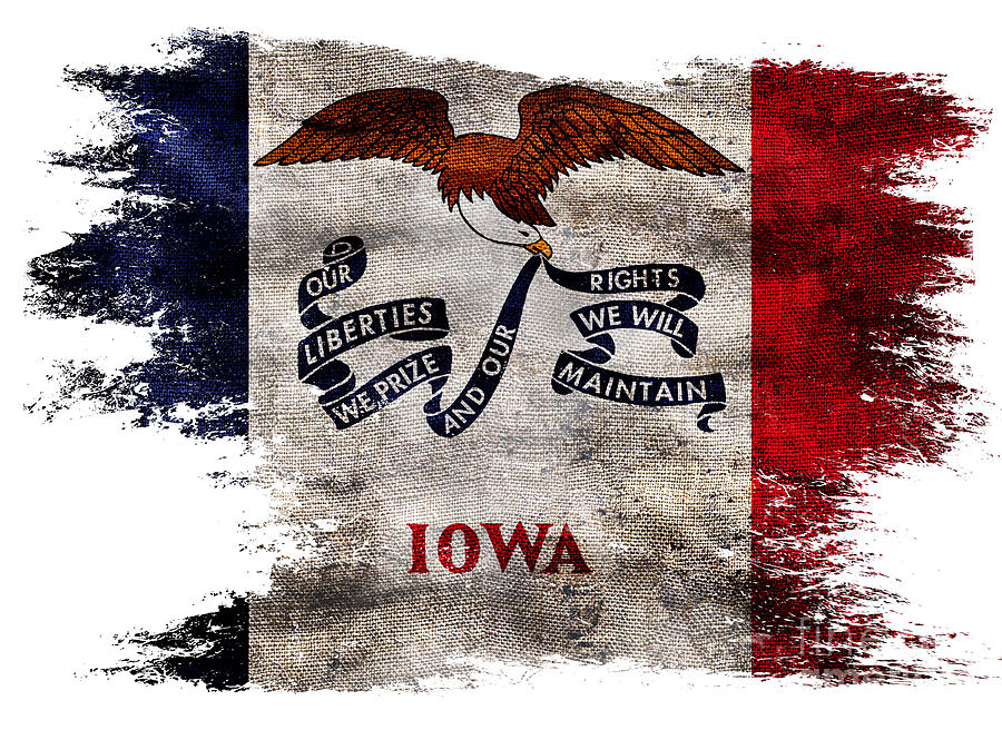 Distressed Iowa Flag Photograph by Jon Neidert