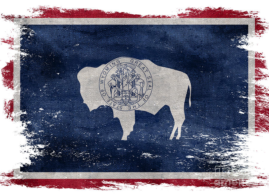 Distressed Wyoming Flag Photograph by Jon Neidert