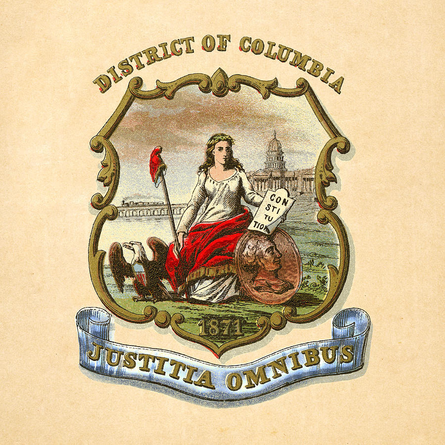 District of Columbia Historical Coat of Arms circa 1876 Digital Art by Serge Averbukh