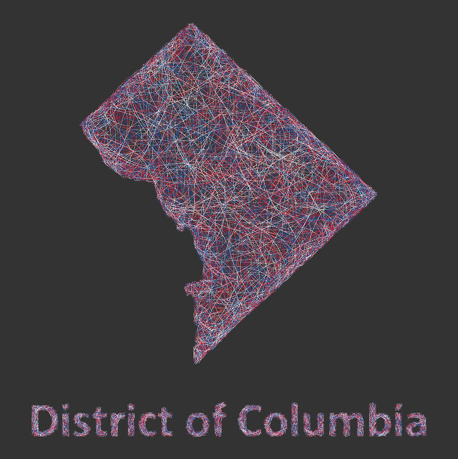 District Of Columbia Map Digital Art - District of Columbia map by David Zydd