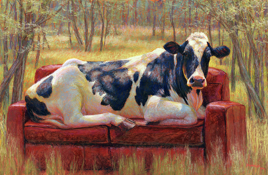 Cow Pastel - Diva Bovina by Rita Kirkman