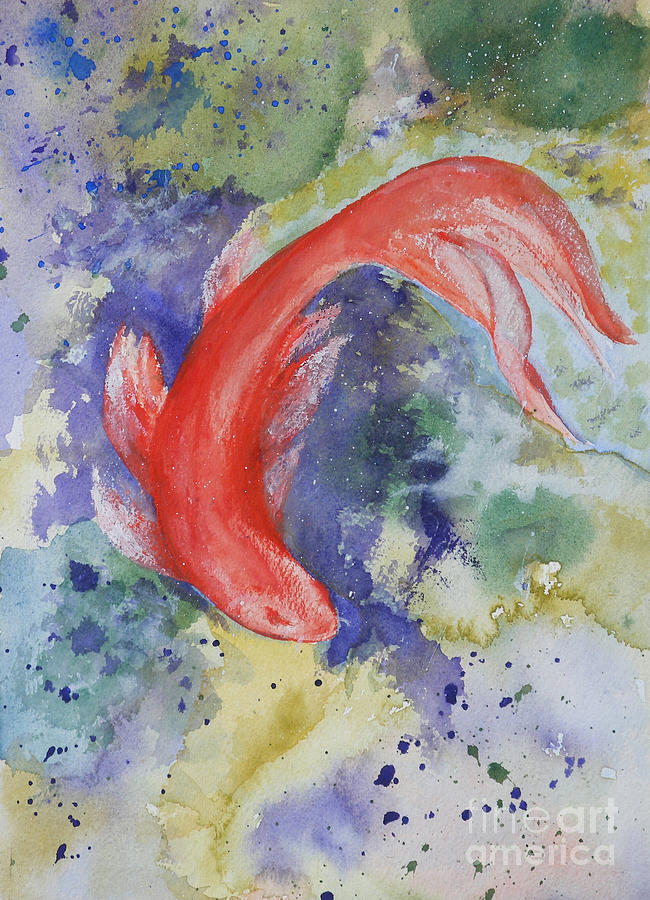 Fish Painting - Diva Koi by Sibby S