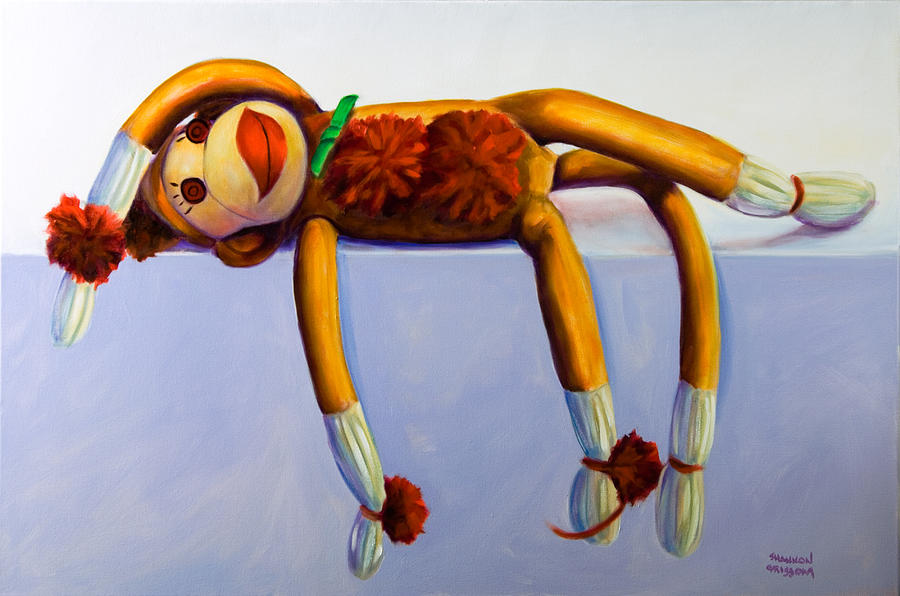 Diva Sock Monkey Painting by Shannon Grissom