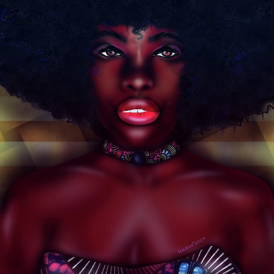 Afro Digital Art - Diva by R Kaira