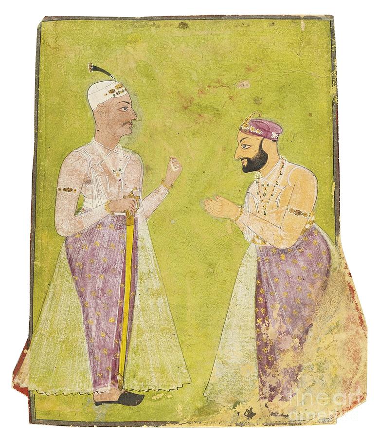 Divan Munir-al-mulk Offering Respect To Nizam Ali Khan Asaf Jah II Painting by Celestial Images