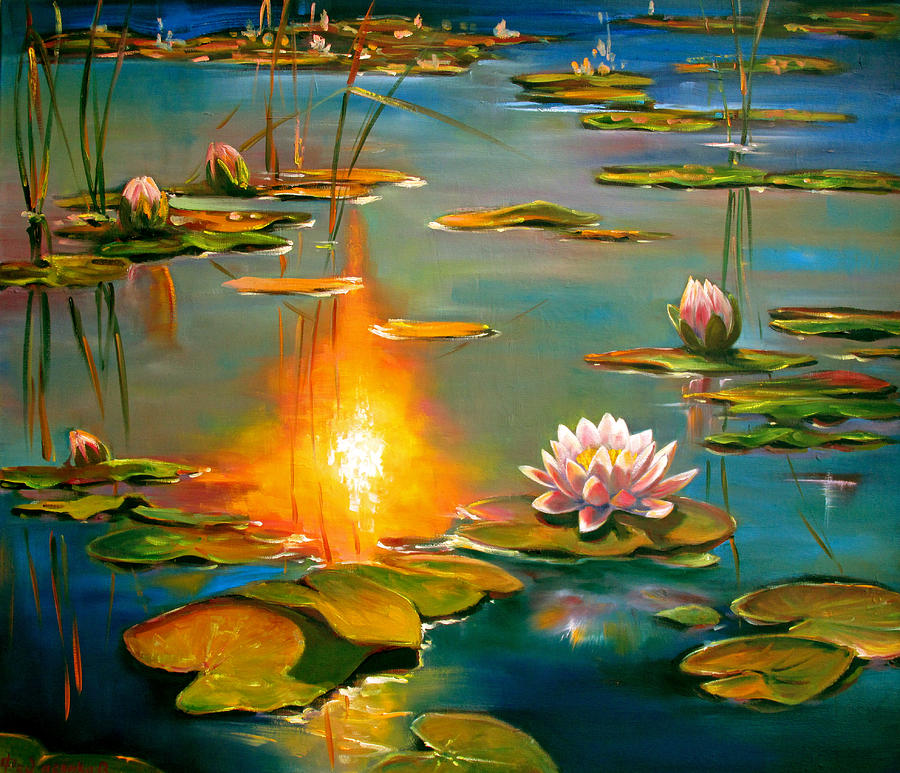 Lily Painting - Dive into serenity by Roman Fedosenko