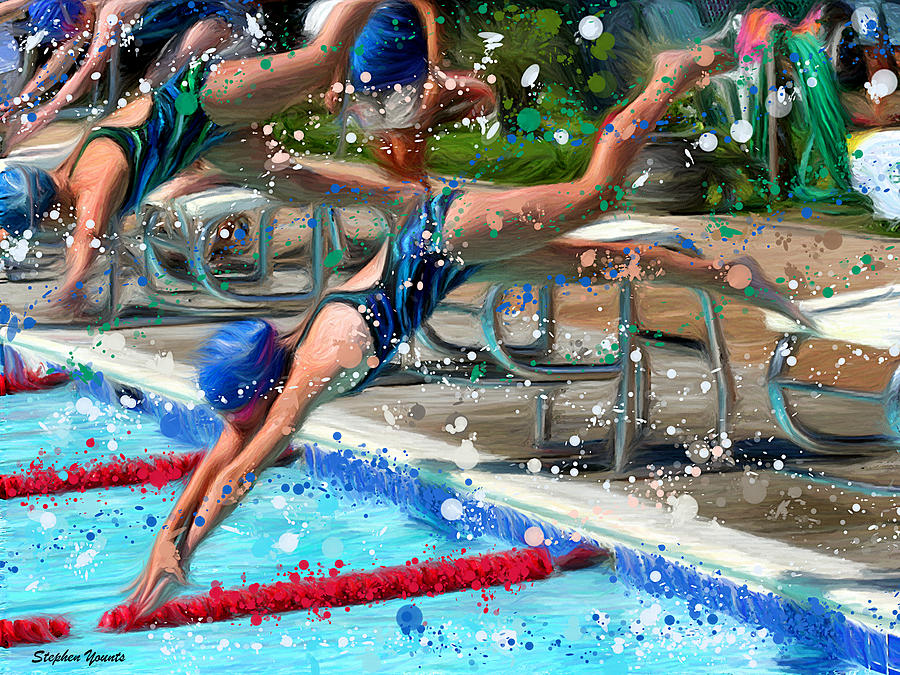 Dive Digital Art by Stephen Younts