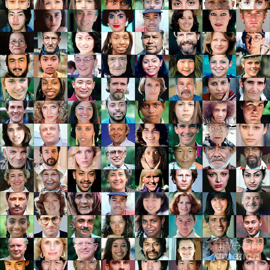Diversity Faces Mosaic Photograph by Wernher Krutein