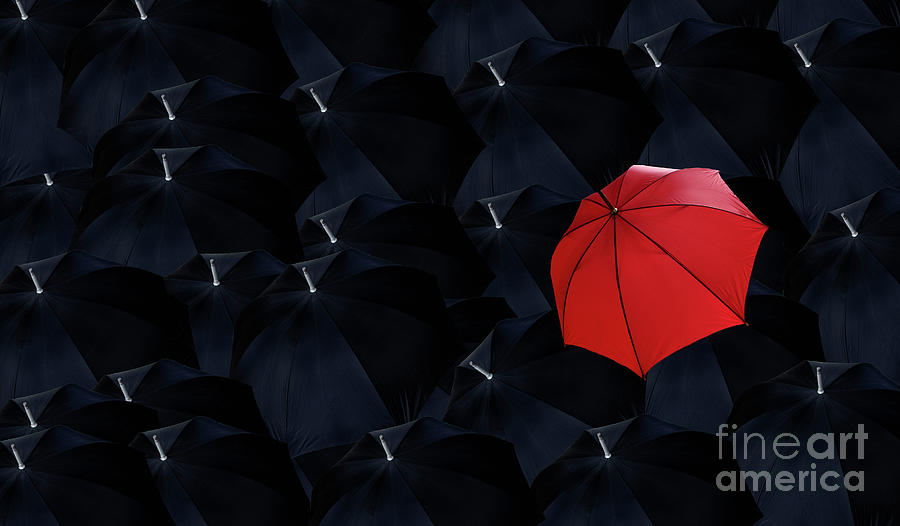 The Red Umbrella Photograph by Bob Christopher