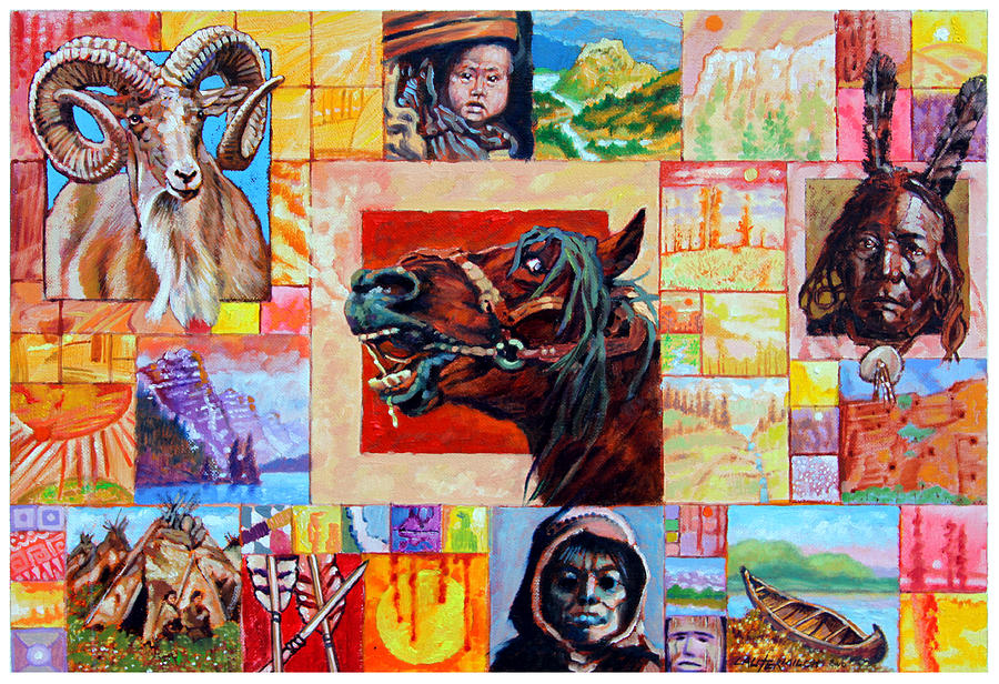 Divided Land - Crying Horse Painting by John Lautermilch
