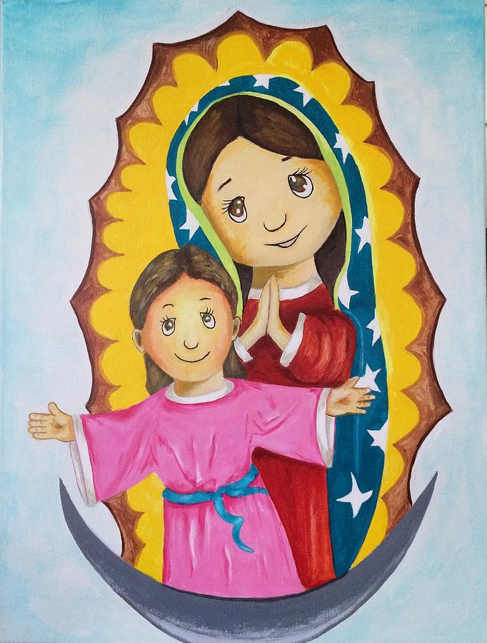 Divine Child Painting - Divine Child and Mary by Jorge Diez
